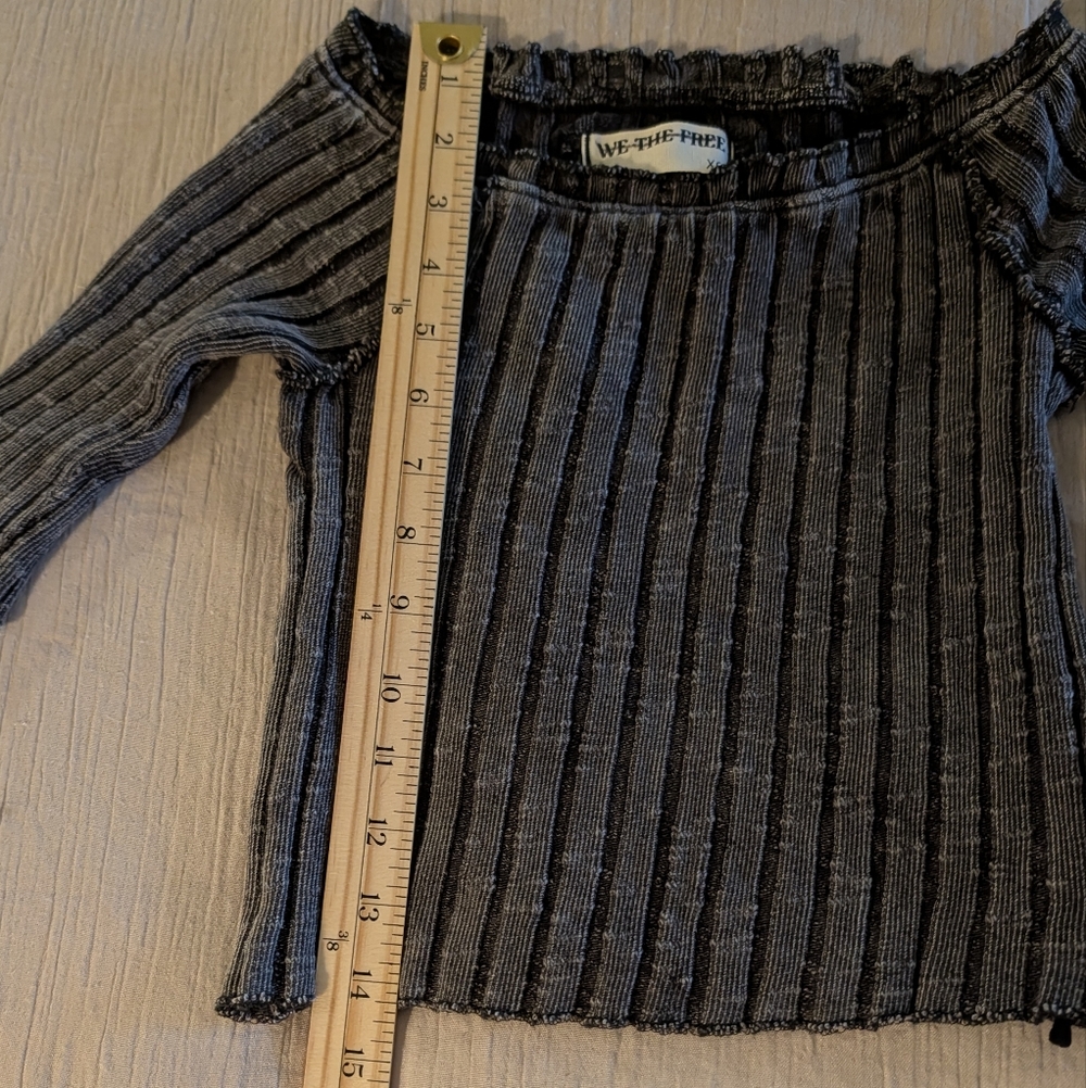Free People NWOT Meant To Be Tee in Black Heather sz XS - Picture 8 of 12